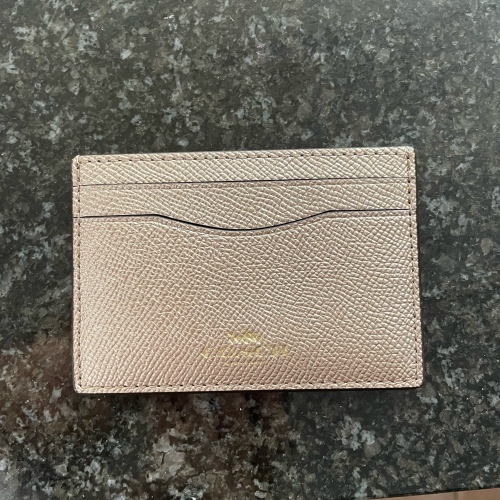 Coach mini gold leather wallet